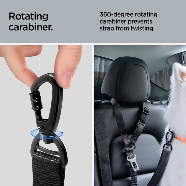 Uchwyt samochodowy Spigen PS100 Universal Car Seat Belt Holder for Pets Black (8809971237567) - obraz 14