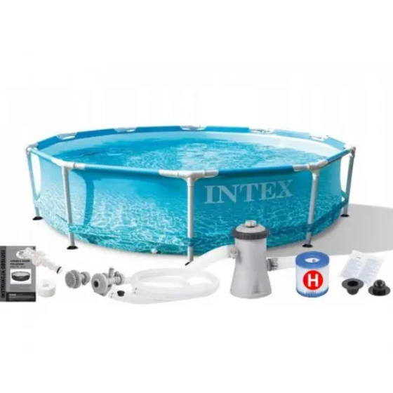 Каркасный бассейн Intex "Морской принт" 305×76 см, 4485л, с фильтром и сливным клапаном - изображение 3