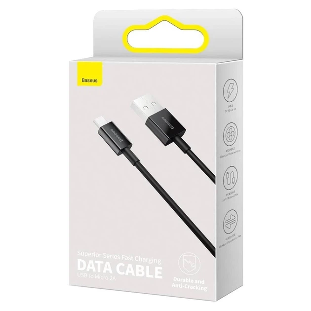 Кабель Baseus Superior Series Fast Charging USB-A to Micro-USB 2m Black (CAMYS-A01) - изображение 6