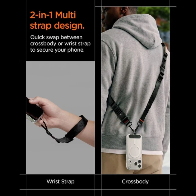 Remień Spigen DA30M Universal Lanyard Strap Crossbody Black (8800283317497) - obraz 9