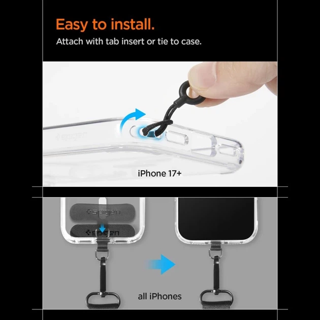 Remień Spigen DA30M Universal Lanyard Strap Crossbody Black (8800283317497) - obraz 11