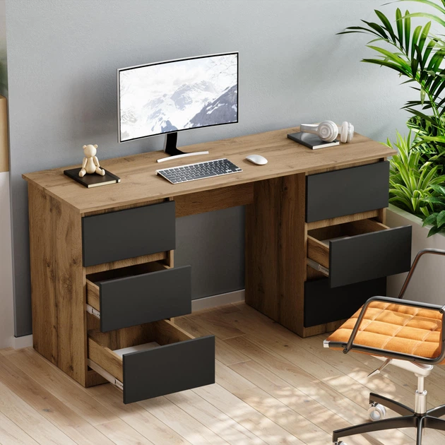 Стіл письмовий Furnigrade СП-14 тахо-антрацит 75х145х50 - Фото 2 Стіл письмовий Furnigrade СП-14 тахо-антрацит 75х145х50 - зображення 2