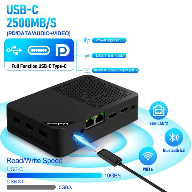 MINI PC SZBOX EX4 12/512GB, N150, DDR5, EMMC 64GB, Win 11 - Фото 9 MINI PC SZBOX EX4 12/512GB, N150, DDR5, EMMC 64GB, Win 11 - изображение 9