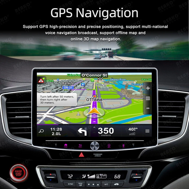 Мультимедийная автомагнитола с сенсорным экраном Android 12 с GPS и Wi-Fi - изображение 4