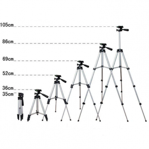 Штатив для камеры и телефона Тринога для фотоаппарата Трипод UKC Tripod 3110 35-105 см - изображение 5