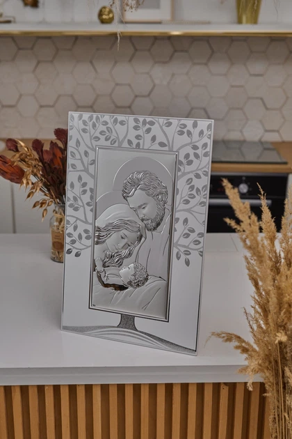 Срібна ікона Свята Родина (код AE 1071 2B ) 15*23 см - зображення 2
