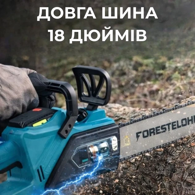 Аккумуляторная цепная пила садовая MLD AT-CS1602 шина 18 дюймов с 2 аккумуляторами 48V 4Ah в кейсе - изображение 5