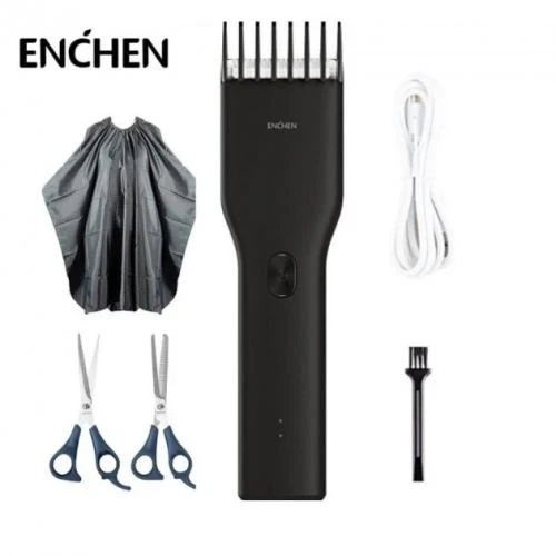Машинка для стрижки Xiaomi Enchen Boost + Накидка + ножницы, Black - изображение 5