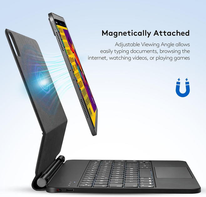 Чехол-клавиатура с тачпадом для iPad Air 4/5 (10.9") Magic Keyboard Bluetooth кейс с подсветкой и магнитным креплением - изображение 4
