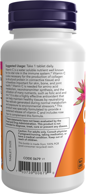 Дієтична добавка Now Foods Вітамін C-1000 з повільним вивільненням 100 таблеток (733739006806) - зображення 3