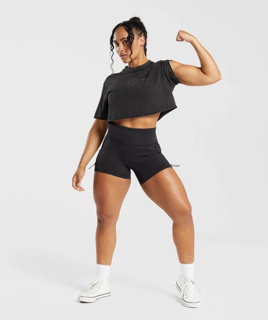 Спортивная футболка для фитнеса женская Gymshark 194812 М Черный (2200005144657) - изображение 4