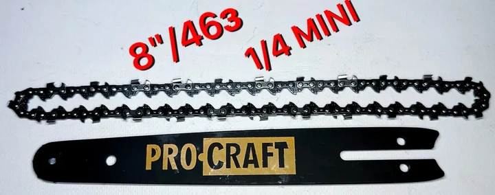 Комплект ланцюг шина для акумуляторної міні пилки Procraft PKA-32LI 46 ланок 23 зуби mini 1/4 крок 1.1 мм - Фото 2 Комплект ланцюг шина для акумуляторної міні пилки Procraft PKA-32LI 46 ланок 23 зуби mini 1/4 крок 1.1 мм - зображення 2