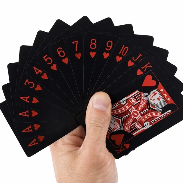 Карты игральные покерные черные пластиковые SP-Sport Poker 3466 54 карты Black - изображение 3
