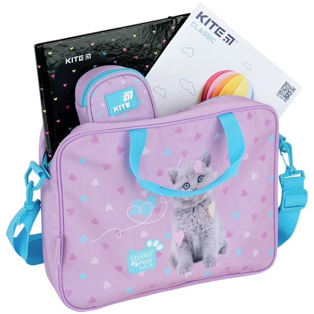 Школьная текстильная сумка KiteStudio Pets SP26-589, для девочки - изображение 6