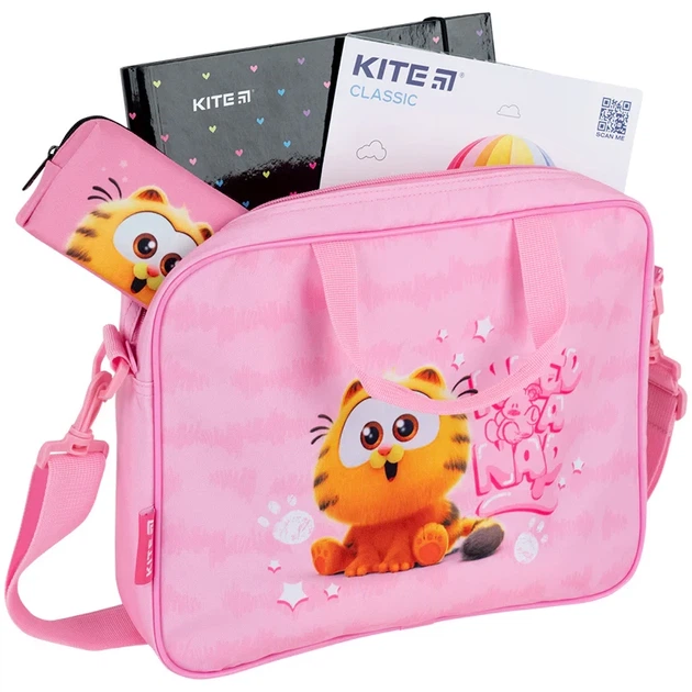 Школьная текстильная сумка Kite Garfield GF26-589, для девочки - Фото 6 Школьная текстильная сумка Kite Garfield GF26-589, для девочки - изображение 6