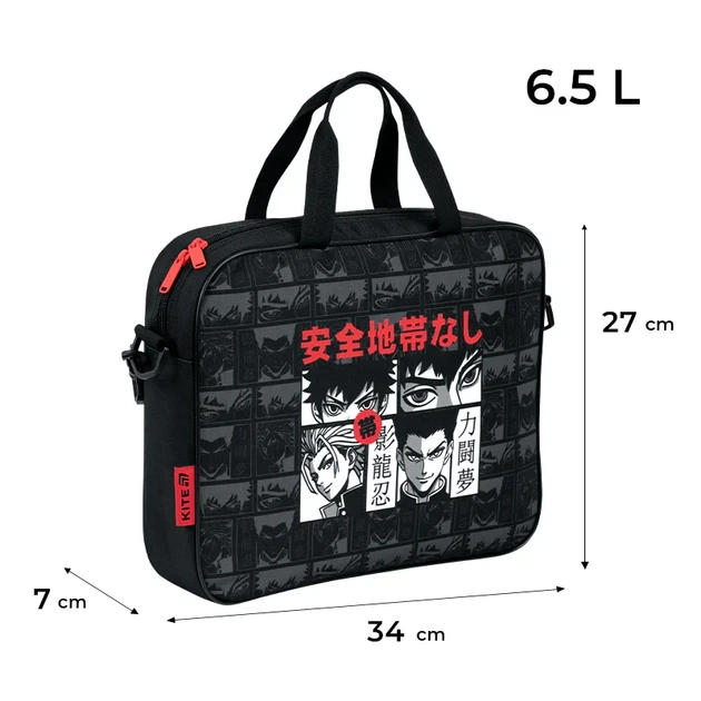 Шкільна текстильна сумка Kite Anime K26-589-3 - Фото 1 Шкільна текстильна сумка Kite Anime K26-589-3 - зображення 1
