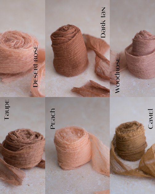 Декоративна стрічка з жатого шовку VTILENE, Camel, 1.5 см, 3 м - Фото 2 Декоративна стрічка з жатого шовку VTILENE, Camel, 1.5 см, 3 м - зображення 2