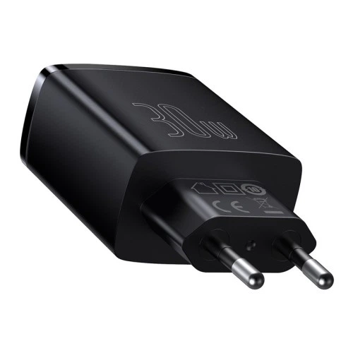 Сітчасте зарядне пристрій Baseus Compact Quick Charger 2U+C 30W EU чорний CCXJ-E01 - Фото 3 Сітчасте зарядне пристрій Baseus Compact Quick Charger 2U+C 30W EU чорний CCXJ-E01 - зображення 3