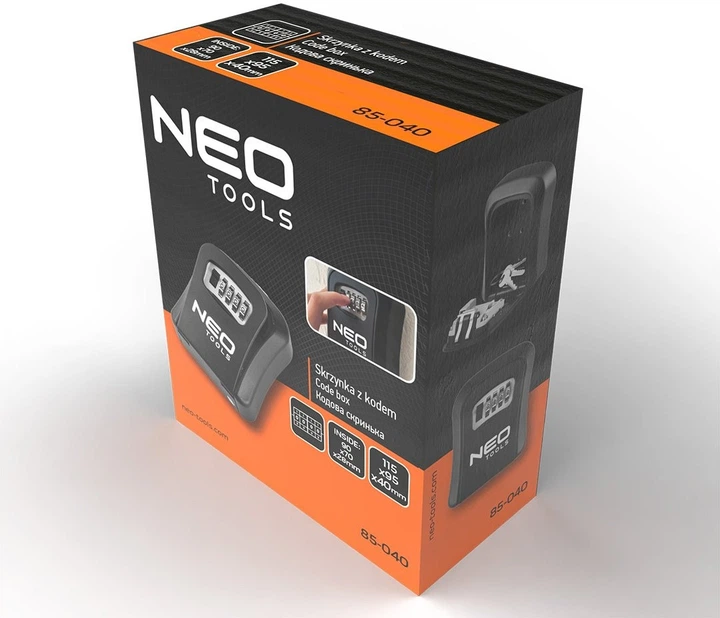 Skrzynka na klucze z zamkiem szyfrowym NEO Tools 115 x 95 x 40 mm 85-040 (5906692018512) - obraz 12