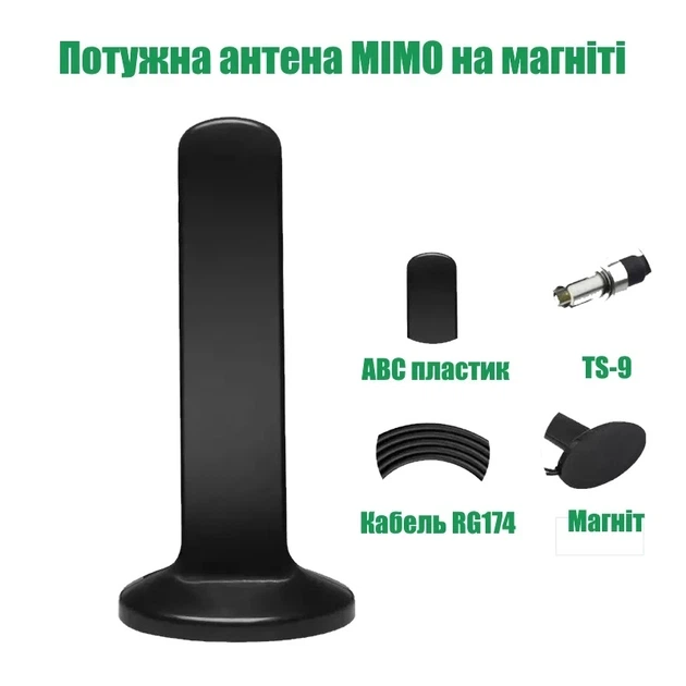 Внешняя 4G LTE антенна MIMO 2×16 dBi с магнитом TS9/SMA для авто и дома - изображение 5