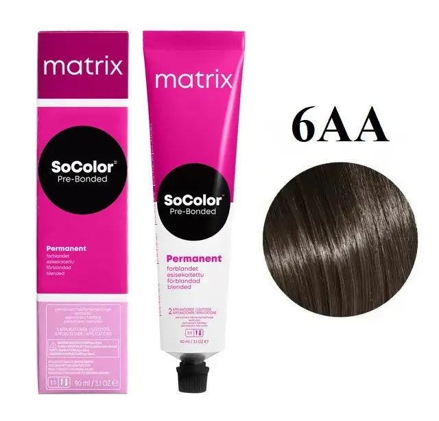 Устойчивая крем-краска Matrix Socolor Beauty для волос оттенок 6AA 90 мл - Фото 1 Устойчивая крем-краска Matrix Socolor Beauty для волос оттенок 6AA 90 мл - изображение 1