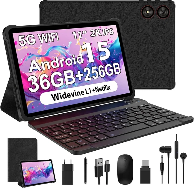 Планшет 11" Full HD Woregoo M518 12+24/256 ГБ 4G 8 ядер Android 15 8000 мАг Чорний Б/В b1 - Фото 1 Планшет 11" Full HD Woregoo M518 12+24/256 ГБ 4G 8 ядер Android 15 8000 мАг Чорний Б/В b1 - зображення 1