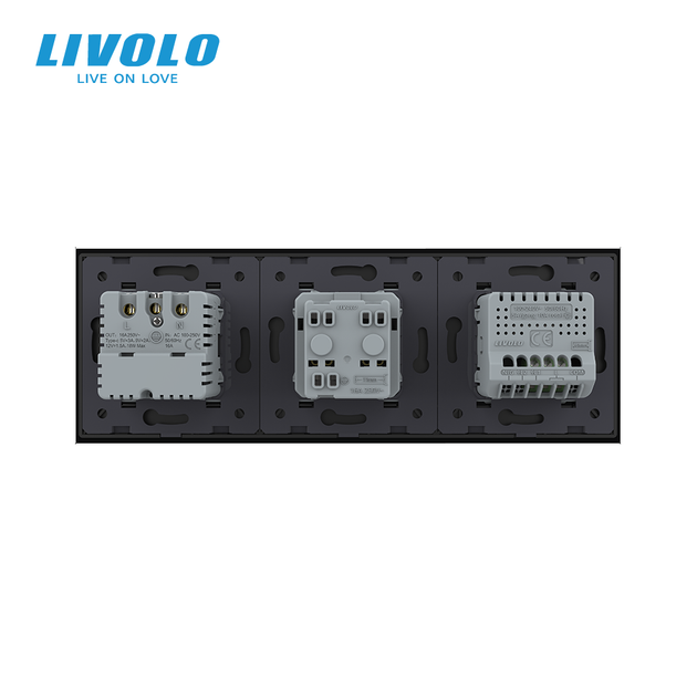 Умный сенсорный диммер LIVOLO с розеткой и розеткой с USB Type-C 18Вт, чёрный, стекло, 16A 230V, заземление - Фото 4 Умный сенсорный диммер LIVOLO с розеткой и розеткой с USB Type-C 18Вт, чёрный, стекло, 16A 230V, заземление - изображение 4