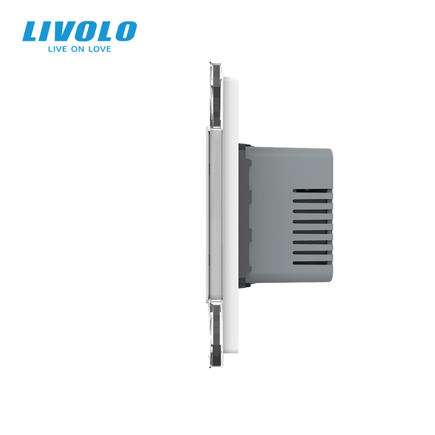 Умный терморегулятор LIVOLO с управлением с телефона, выключатель, белый, стеклянная рамка - изображение 3