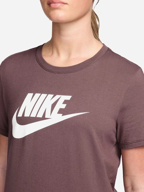 Футболка бавовняна жіноча Nike W Nsw Club Ss Tee Icn Ftra DX7906-502 S Коричнева (198726000241) - зображення 3