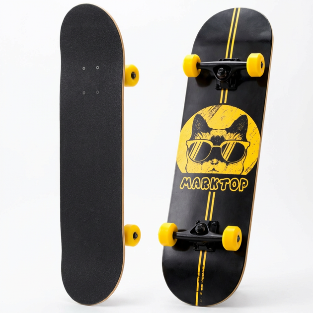 Скейтборд деревянный SP-Sport Skateboard Cat 4411-4 размер 78х20см Black-Yellow - изображение 3