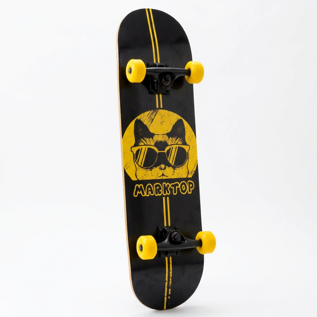 Скейтборд деревянный SP-Sport Skateboard Cat 4411-4 размер 78х20см Black-Yellow - изображение 4