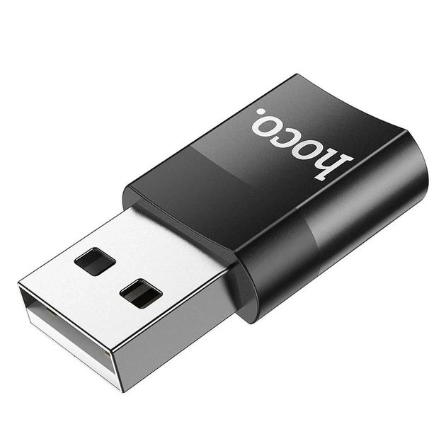 Adapter USB A To USB C — Hoco UA17 — Black (777118) - Фото 2 Adapter USB A To USB C — Hoco UA17 — Black (777118) - изображение 2