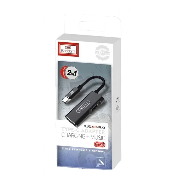 Adapter OTG USB C To USB Earldom ET-OT29 — Black (771887) - Фото 2 Adapter OTG USB C To USB Earldom ET-OT29 — Black (771887) - изображение 2