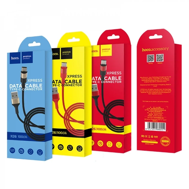 Мультикабель 3 в 1 Lightning + Micro USB + Type-C 2A 1м Hoco X26 (717231) - Фото 7 Мультикабель 3 в 1 Lightning + Micro USB + Type-C 2A 1м Hoco X26 (717231) - изображение 7