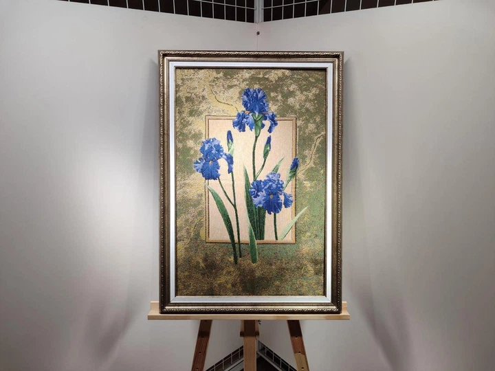 Картина гобеленовая в багетной раме Ирисы 50x70см. №G316 - изображение 6