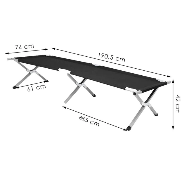 Ліжко кемпінгове Springos Чорне (5907719455358) - зображення 9