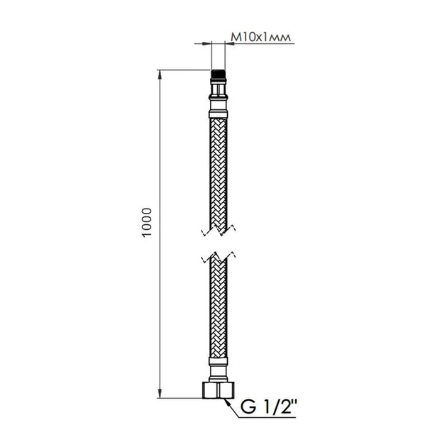 Гнучка підводка для води Thermo Alliance Forte М10 100 см (пара) SF390W100 - зображення 2