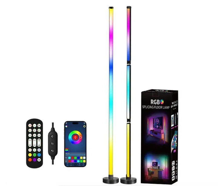 Світлодіодний RGB торшер підлоговий Splicing Floor Lamp 120 см (2 шт) з пультом керування та режимами підсвітки - Фото 1 Світлодіодний RGB торшер підлоговий Splicing Floor Lamp 120 см (2 шт) з пультом керування та режимами підсвітки - зображення 1