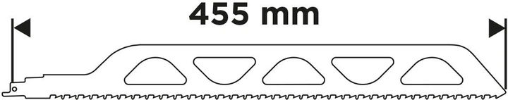 Полотно до шабельної пилки Graphite HM 455 x 50 x 1.5 мм 2 TPI 57T565 (5902062114907) - зображення 3