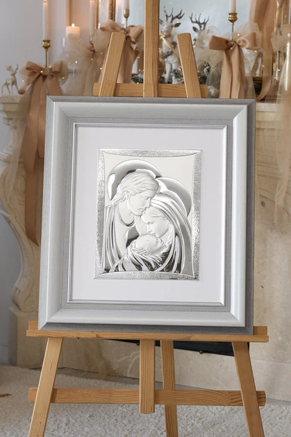 Ікона срібна Свята Родина (444071 DM 8330 GY) 53,5x60 см - зображення 7