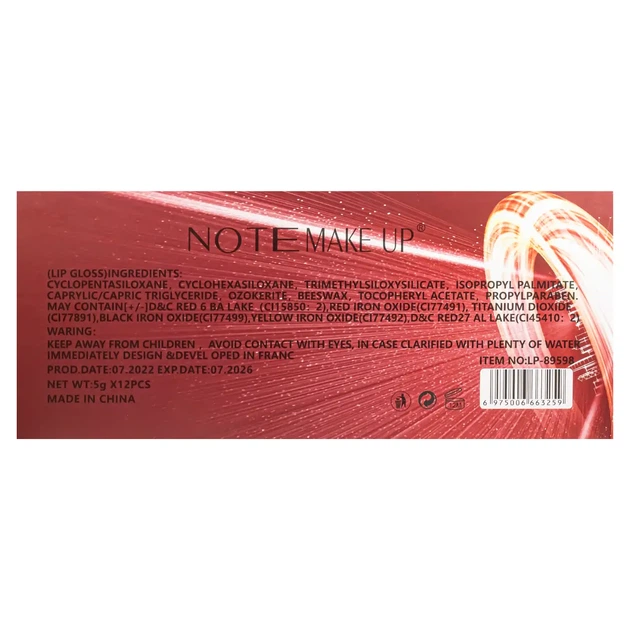 Набор матовых блесков для губ Note Make Up 12 штук - Фото 5 Набор матовых блесков для губ Note Make Up 12 штук - изображение 5