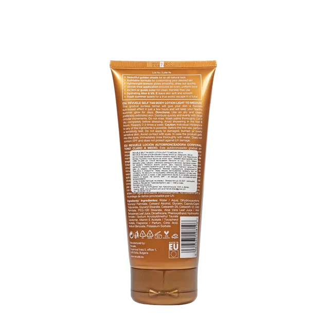 Автозагар для тела Revuele Salf Tan Body Lotion Light To Medium, 200 мл - изображение 2