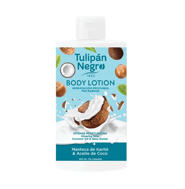 Лосьон для тела питательный Tulipan Negro c маслом ши и кокос, 400 мл - Фото 1 Лосьон для тела питательный Tulipan Negro c маслом ши и кокос, 400 мл - изображение 1