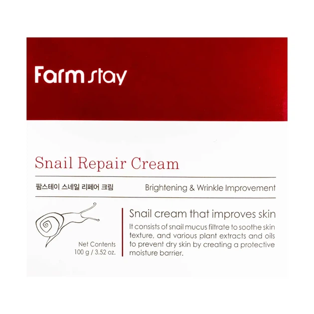 Крем для лица FarmStay Snail Repair Cream увлажняющий с муцином улитки 100 г - Фото 4 Крем для лица FarmStay Snail Repair Cream увлажняющий с муцином улитки 100 г - изображение 4