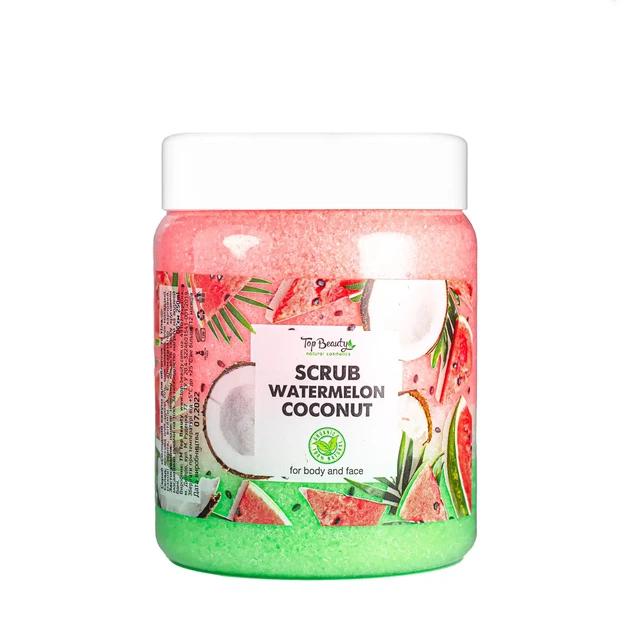 Скраб для лица и тела Top Beauty Watermelon Coconut с ароматом арбуза и кокосовым маслом 250 мл - изображение 2