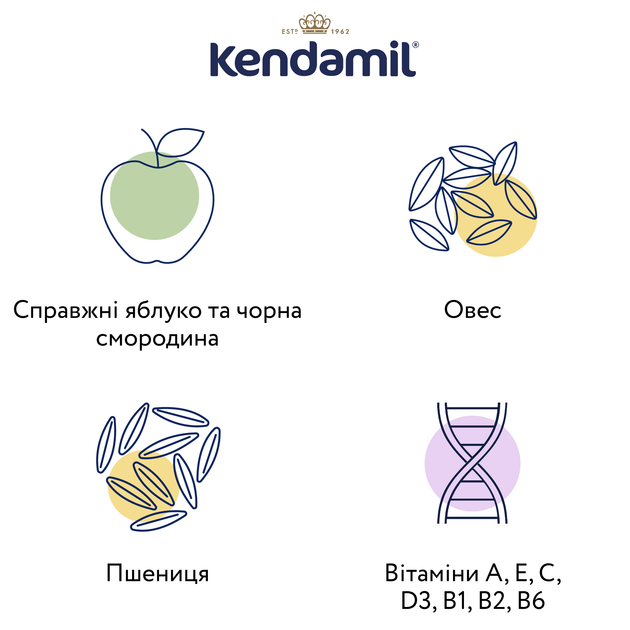 Молочная каша Kendamil с яблоком и черной смородиной, с 6 мес., 150 г - Фото 4 Молочная каша Kendamil с яблоком и черной смородиной, с 6 мес., 150 г - изображение 4