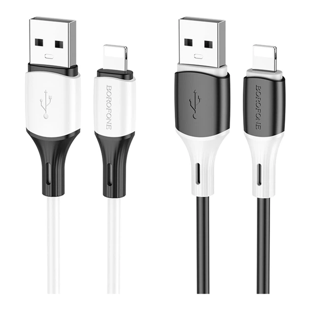 Кабель USB Borofone BX79 Silicone Lightning 2.4A Чорний - зображення 2