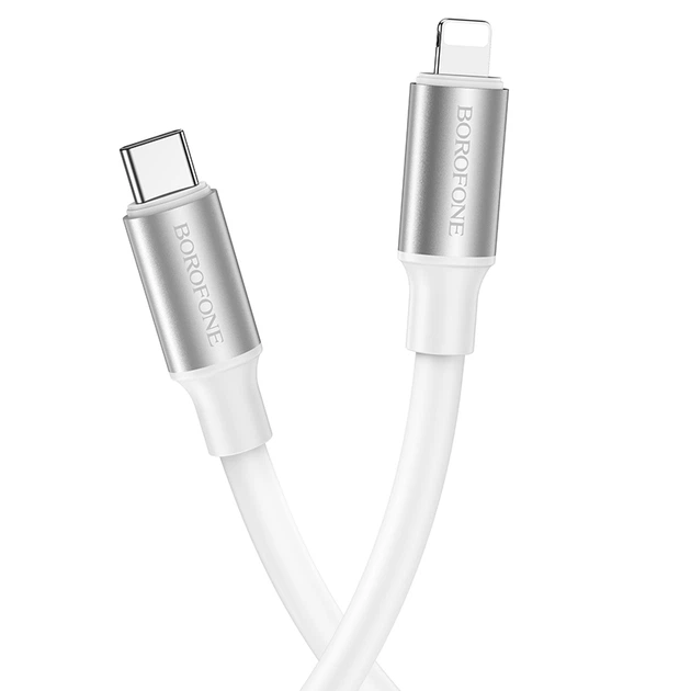 Кабель USB Borofone BX82 Extra Durable 20W PD Type C to Lightning 3A 1m White - Фото 2 Кабель USB Borofone BX82 Extra Durable 20W PD Type C to Lightning 3A 1m White - изображение 2