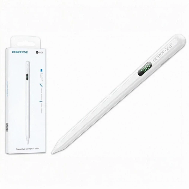 Стилус Borofone BG101 активный емкость аккумулятора 130mAh USB Type-C белый для iPad - Фото 8 Стилус Borofone BG101 активный емкость аккумулятора 130mAh USB Type-C белый для iPad - изображение 8