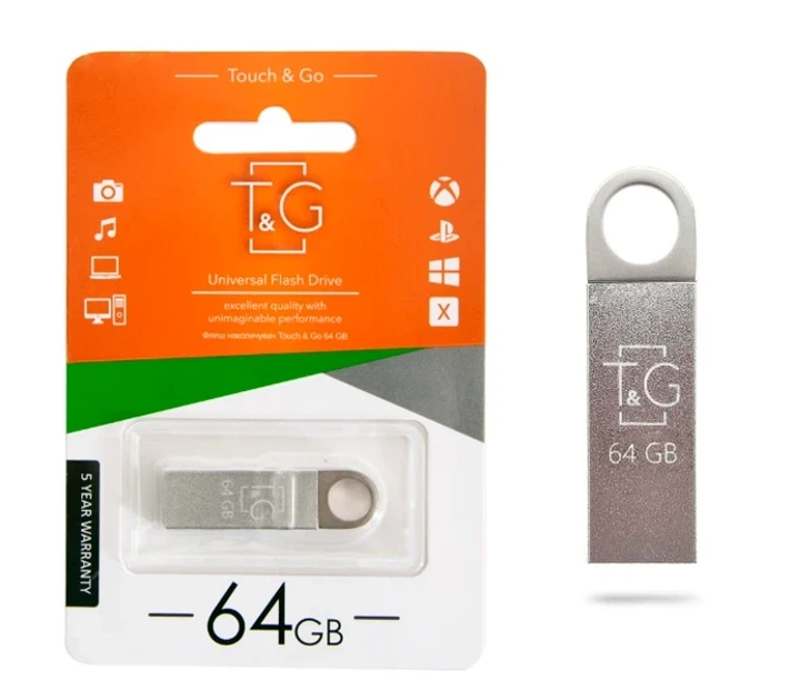USB флешка 64Гб Metal 026 алюминиевый корпус для хранения и переноса данных стальной цвет - изображение 6